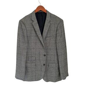 J.Crew Ludlow Blazer Gray Plaid Wool Blend With Notch Lapel Size 44